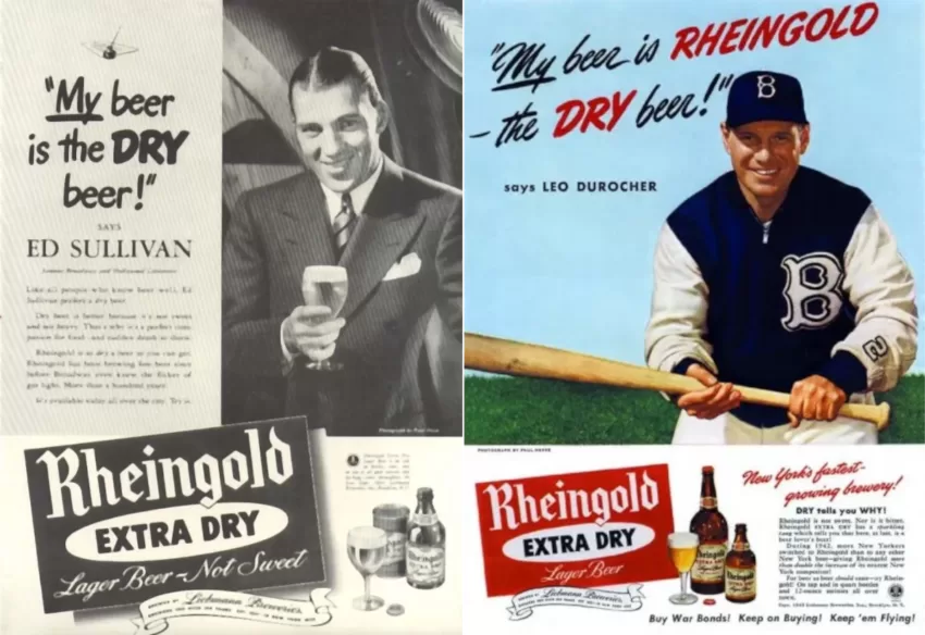 2 Rheingold ads with Ed Sullivan & Leo Durocher.