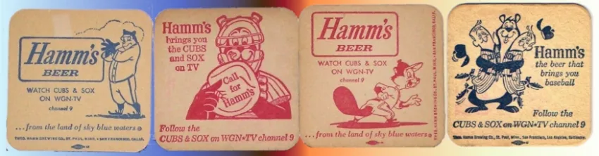 Coasters from when Hamm's sponsored both Cubs and Sox broadcasts.