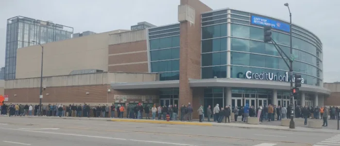 FoBAB_Outside_LineUp_20241123_115039413 The line outside Credit Union 1 Arena before the opening for the Saturday FoBAB session.