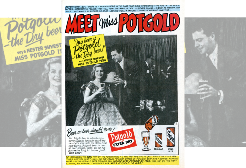 Miss Potgold ad parody, MAD comic, #17, Nov 1954