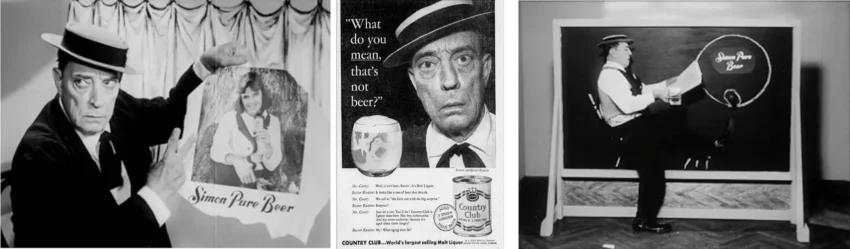 Print & TV beer ads featuring Buster Keaton